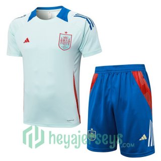 Spain Training T-Shirts + Shorts Blue 2024-2025