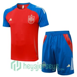 Spain Training T-Shirts + Shorts Red 2024-2025