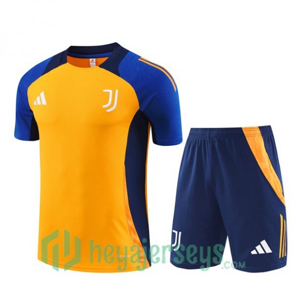 Juventus Training T-Shirts + Shorts Yellow 2024-2025