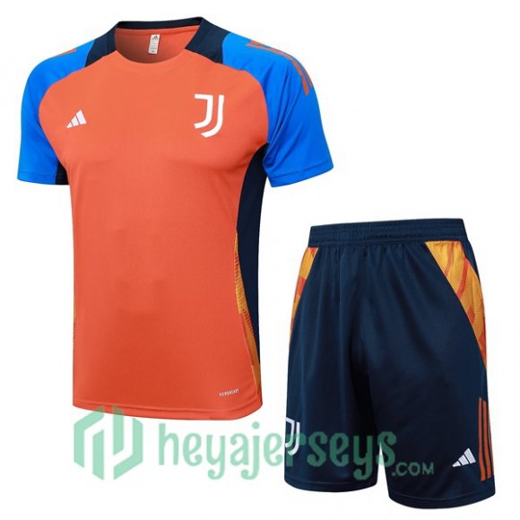 Juventus Training T-Shirts + Shorts Orange 2024-2025