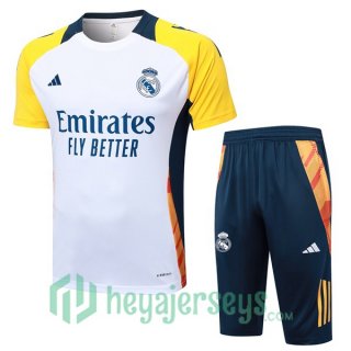 Real Madrid Training T-Shirts + Shorts White 2024-2025