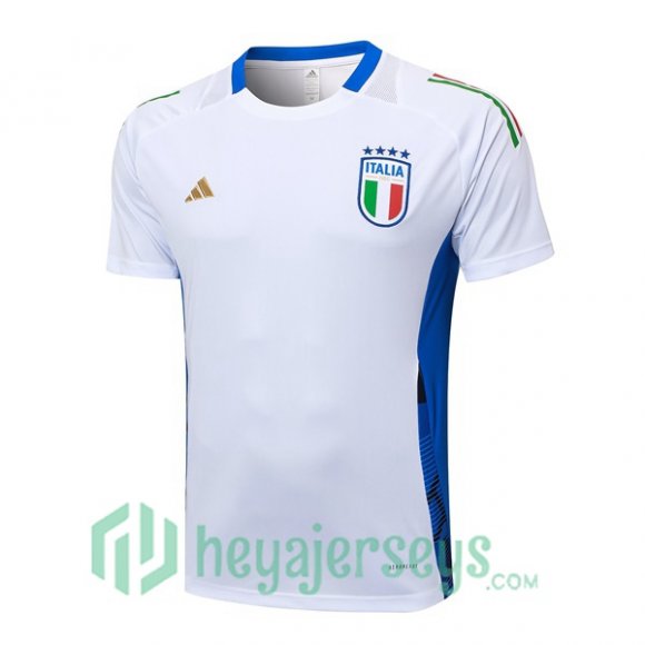 Italy Training T-Shirts White 2024-2025