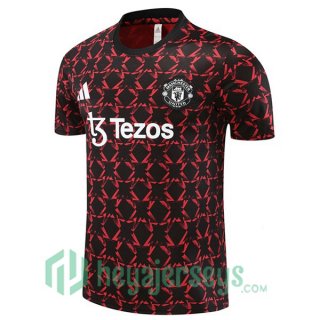 Manchester United Training T-Shirts Black Red 2024-2025