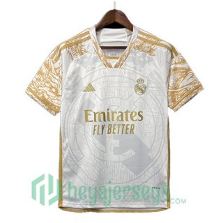Real Madrid Special Edition Soccer Jerseys White Yellow 2024-2025
