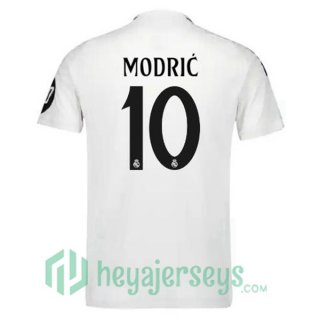 Real Madrid (Modrić 10) Home Soccer Jerseys White 2024-2025