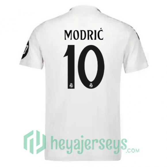 Real Madrid (Modrić 10) Home Soccer Jerseys White 2024-2025