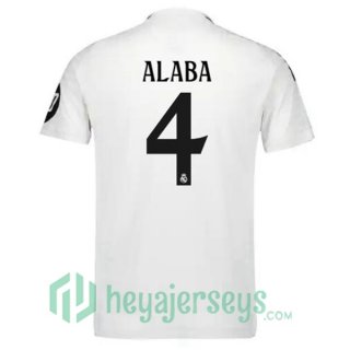 Real Madrid (Alaba 4) Home Soccer Jerseys White 2024-2025