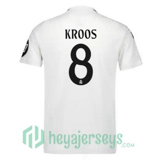 Real Madrid (Kroos 8) Home Soccer Jerseys White 2024-2025