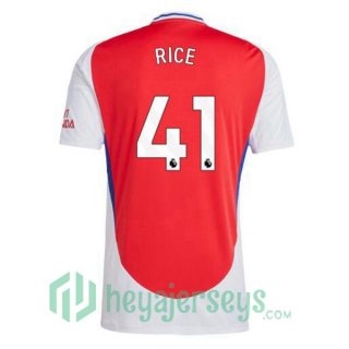 FC Arsenal (RICE 41) Home Soccer Jerseys Red White 2024-2025