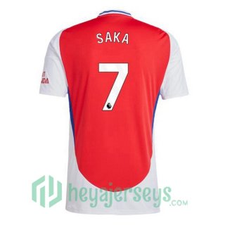 FC Arsenal (SAKA 7) Home Soccer Jerseys Red White 2024-2025