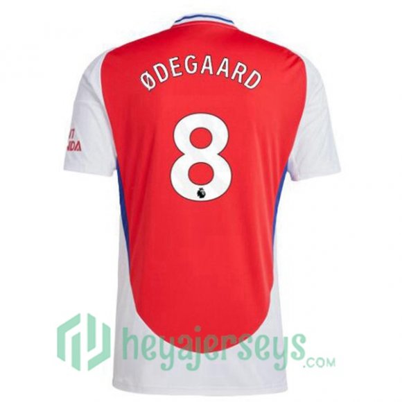 FC Arsenal (ØDEGAARD 8) Home Soccer Jerseys Red White 2024-2025