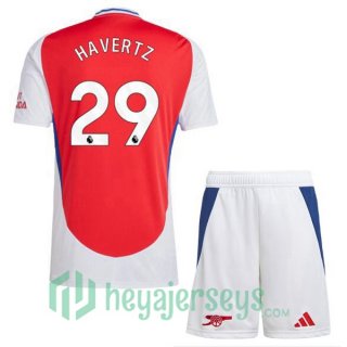 FC Arsenal (HAGreenZ 29) Kids Home Soccer Jerseys Red White 2024-2025