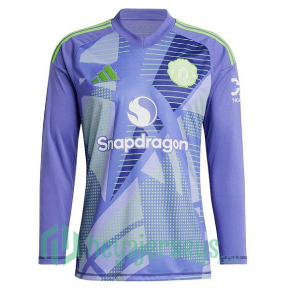 Manchester United Goalkeeper Soccer Jerseys Long Sleeve Purple 2024-2025