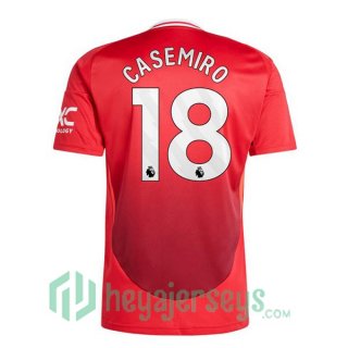 Manchester United (Casemiro 18) Home Soccer Jerseys Red 2024-2025