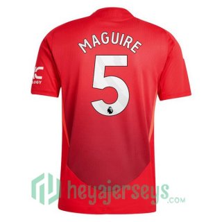 Manchester United (Maguire 5) Home Soccer Jerseys Red 2024-2025