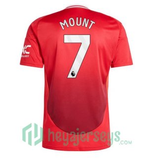 Manchester United (Mount 7) Home Soccer Jerseys Red 2024-2025