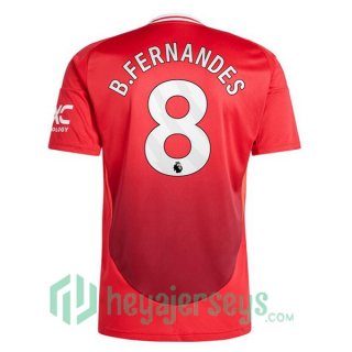 Manchester United (B.Fernandes 8) Home Soccer Jerseys Red 2024-2025