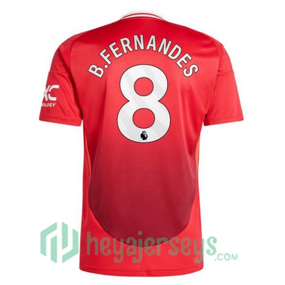 Manchester United (B.Fernandes 8) Home Soccer Jerseys Red 2024-2025