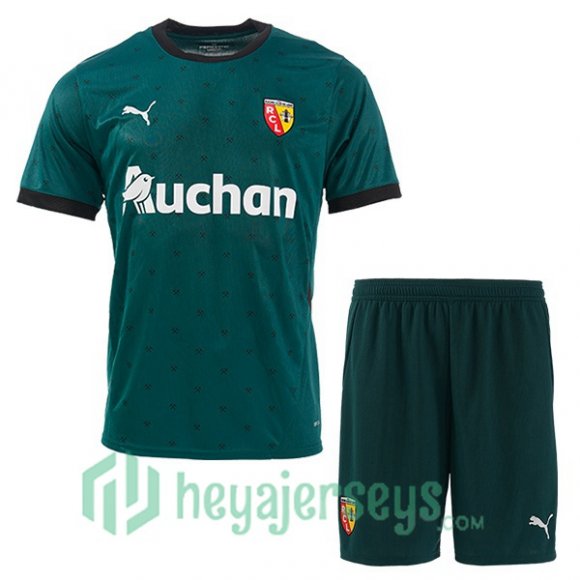 RC Lens Kids Away Soccer Jerseys Green 2024-2025