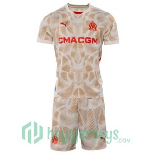 Olympique Marseille Kids Goalkeeper Soccer Jerseys Orange 2024-2025
