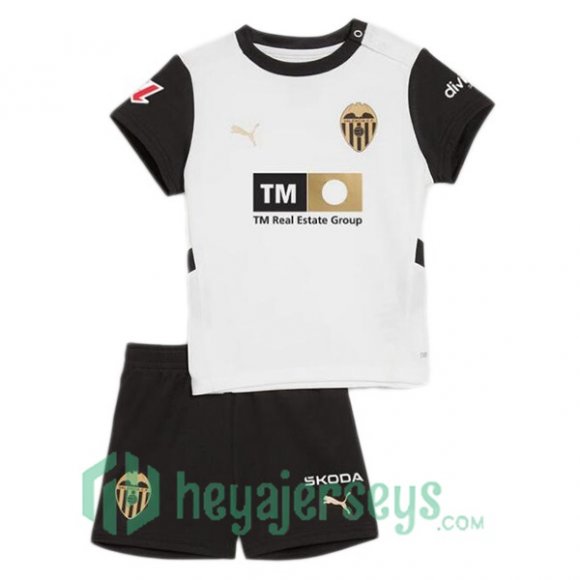 Valencia CF Kids Home Soccer Jerseys White 2024-2025