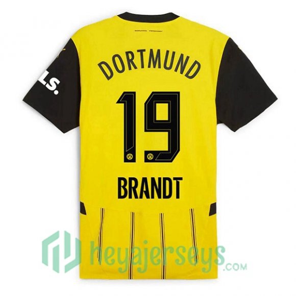 Borussia Dortmund (Brandt 19) Home Soccer Jerseys Yellow 2024-2025