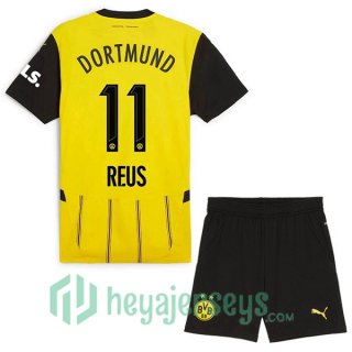 Borussia Dortmund (Reus 11) Kids Home Soccer Jerseys Yellow 2024-2025