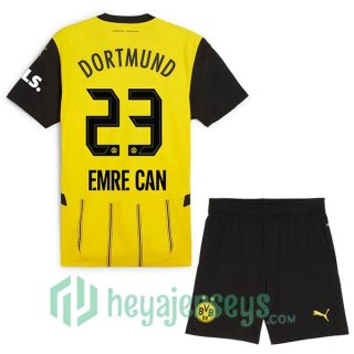 Borussia Dortmund (Emre Can 23) Kids Home Soccer Jerseys Yellow 2024-2025