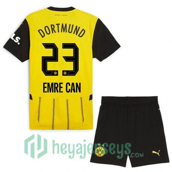 Borussia Dortmund (Emre Can 23) Kids Home Soccer Jerseys Yellow 2024-2025