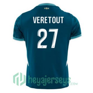Olympique Marseille (VERETOUT 27) Away Soccer Jerseys Blue 2024-2025