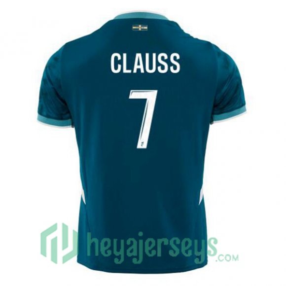 Olympique Marseille (CLAUSS 7) Away Soccer Jerseys Blue 2024-2025