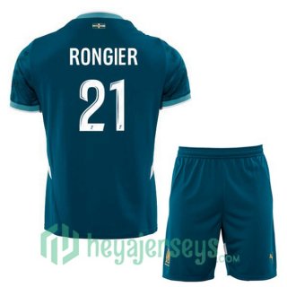 Olympique Marseille (RONGIER 21) Kids Away Soccer Jerseys Blue 2024-2025