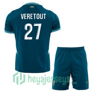Olympique Marseille (VERETOUT 27) Kids Away Soccer Jerseys Blue 2024-2025
