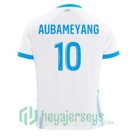 Olympique Marseille (AUBAMEYANG 10) Home Soccer Jerseys White 2024-2025