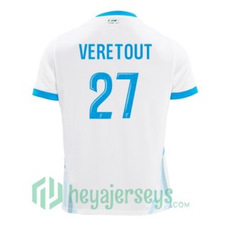 Olympique Marseille (VERETOUT 27) Home Soccer Jerseys White 2024-2025