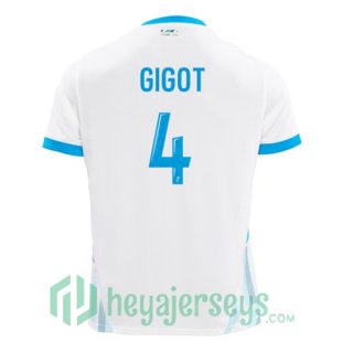 Olympique Marseille (GIGOT 4) Home Soccer Jerseys White 2024-2025