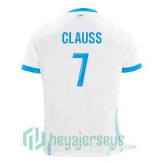 Olympique Marseille (CLAUSS 7) Home Soccer Jerseys White 2024-2025