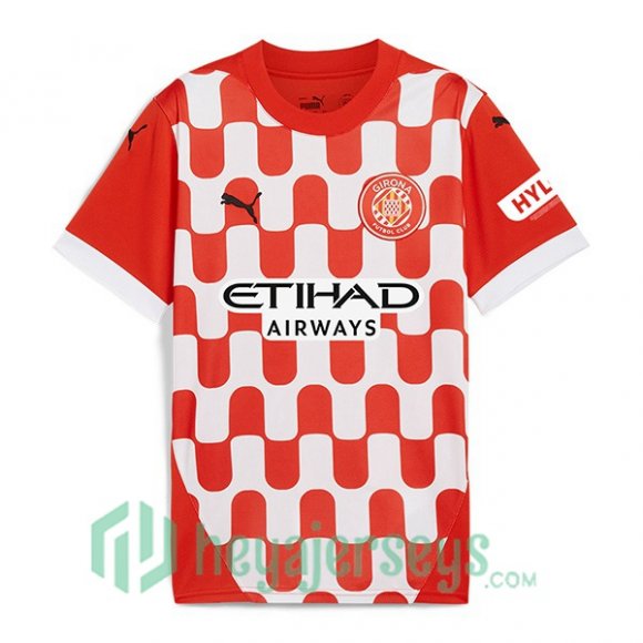 Girona Home Soccer Jerseys Red White 2024-2025