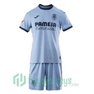 Villarreal Kids Away Soccer Jerseys Blue 2024-2025