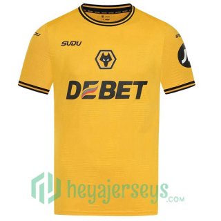 Wolves Home Soccer Jerseys Yellow 2024-2025