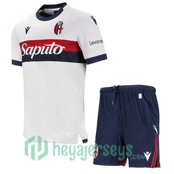 Bologna Kids Away Soccer Jerseys White 2024-2025