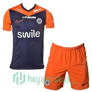 Montpellier HSC Kids Home Soccer Jerseys Blue Orange 2024-2025