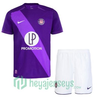 Toulouse Kids Home Soccer Jerseys Purple 2024-2025