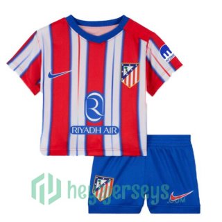 Atletico Madrid Kids Home Soccer Jerseys Red 2024-2025