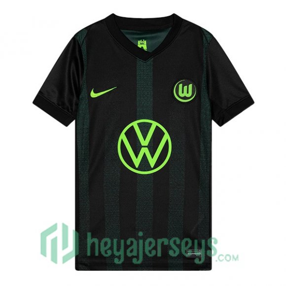 Vfl Wolfsburg Away Soccer Jerseys Black 2024-2025