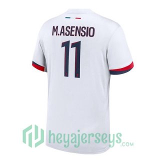 Paris Saint Germain (M.Asensio 11) Away Soccer Jerseys White 2024-2025