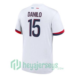 Paris Saint Germain (Danilo 15) Away Soccer Jerseys White 2024-2025
