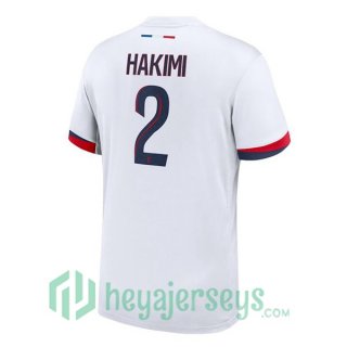 Paris Saint Germain (Hakimi 2) Away Soccer Jerseys White 2024-2025