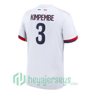 Paris Saint Germain (Kimpembe 3) Away Soccer Jerseys White 2024-2025