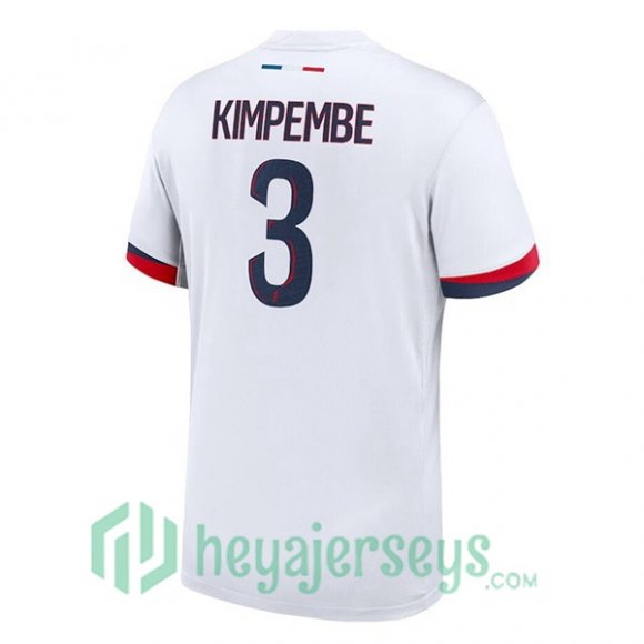 Paris Saint Germain (Kimpembe 3) Away Soccer Jerseys White 2024-2025